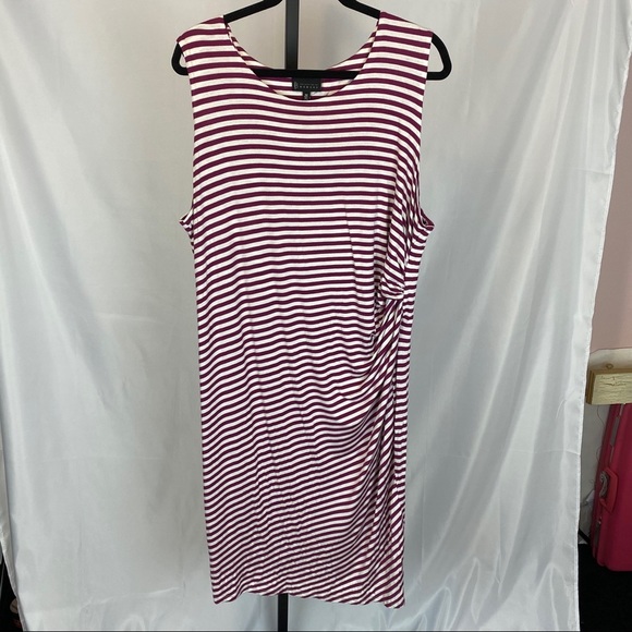 Bobeau Estelle Stripe Side Draped Dress, size 3X - Picture 2 of 9